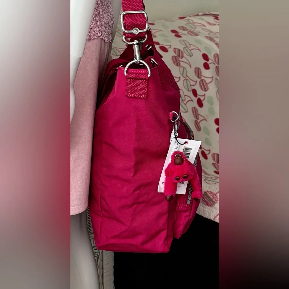 Kipling Elsie Convertible Crossbody Bag Clutch TM5429 Blomingrse Pink 14x15” NWT